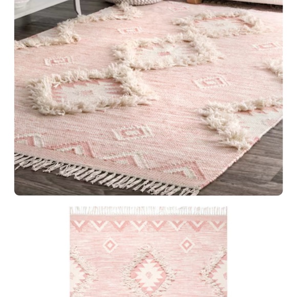 Pink Geometric Pattern Rug - Picture 2 of 5